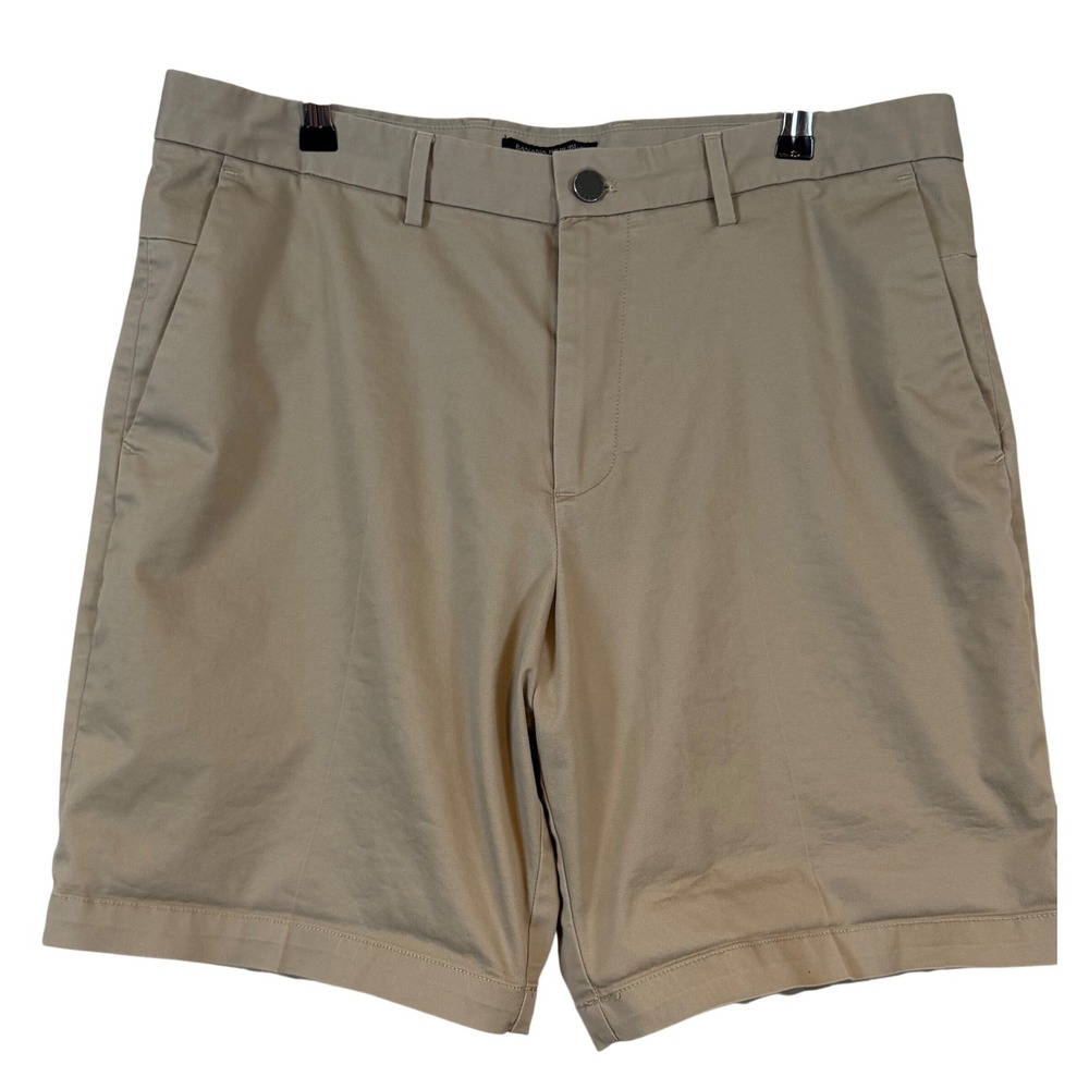 Banana Republic Aiden Shorts Mens 35 Khaki Tan Chino 9 inch Gorpcore Golf Casual